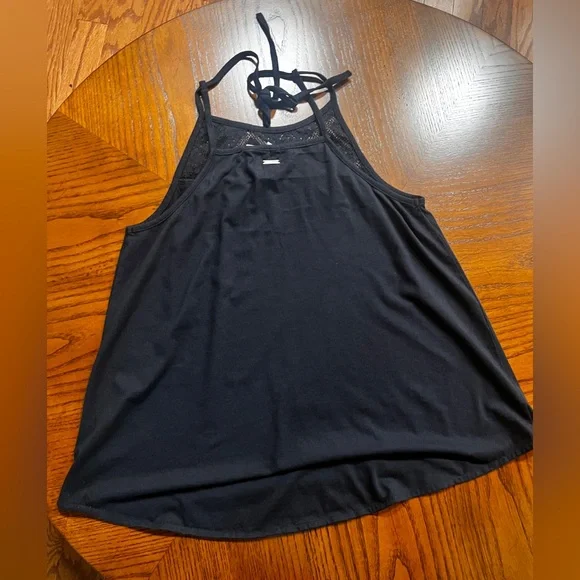 Roxy Black Halter Top with Lace Accents - Picture 5 of 7